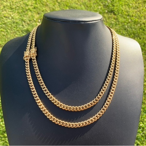 18k Gold Plated Miami Cuban Link Chain Necklace 6mm 20” 22” 24”Men’s Women’s